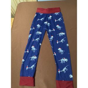 5-6T Christmas Dinosaur Pants Joggers Double Brushed Polyester Loose Waist Fit